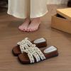 Pearl Women's Shoes Summer New Outer Wear with Skirt Cool Slippers Lazy Casual One-word Drag