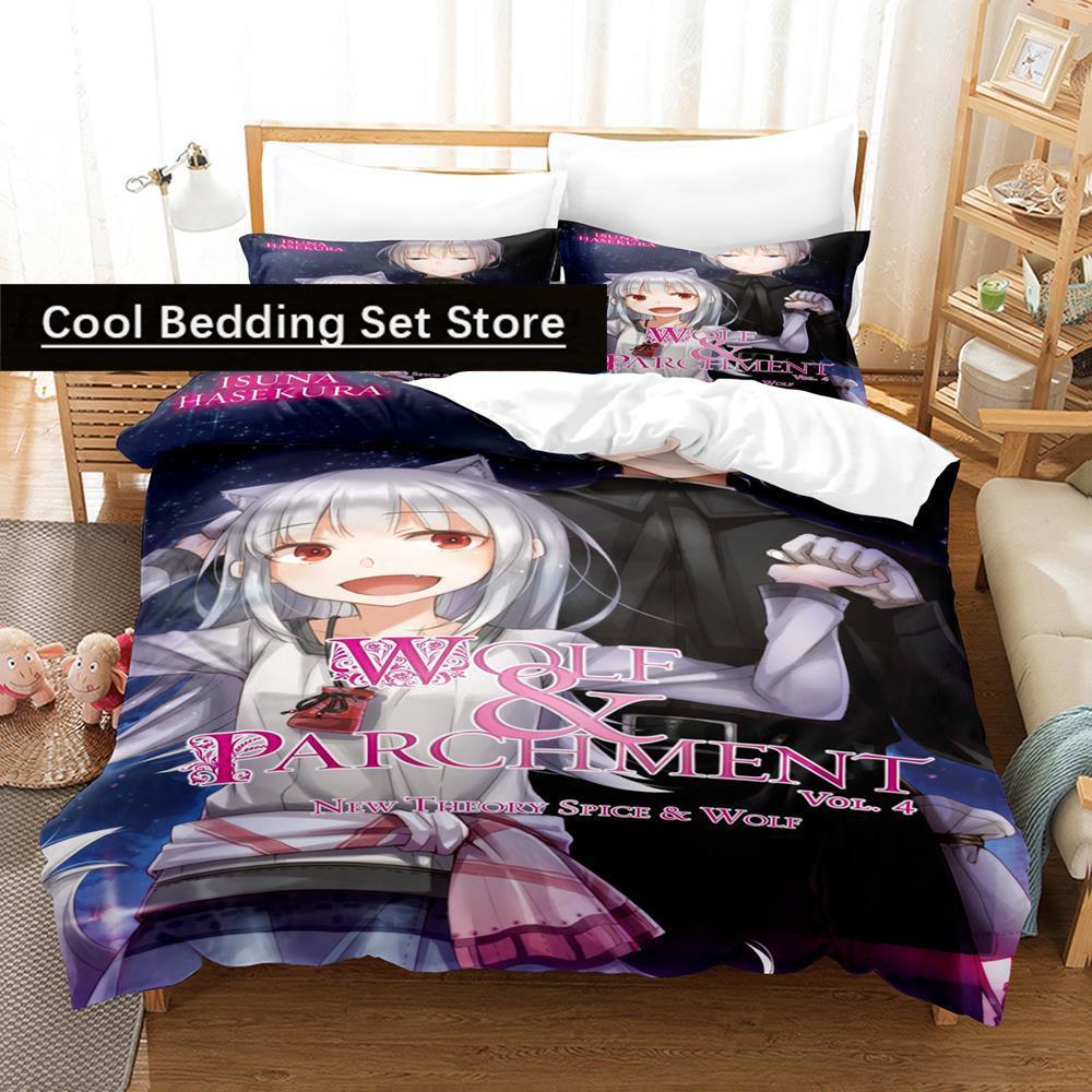 Spice and Wolf Bedding Set Single Twin Full Queen King Size Bed Set Aldult Kid Bedroom Duvetcover Sets 3D Print Anime