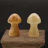Mushroom Figurine Carved Nice-looking Clear Texture Smooth Edge Mushroom Micro Ornament DIY Faux Crystal Mushroom Figurine