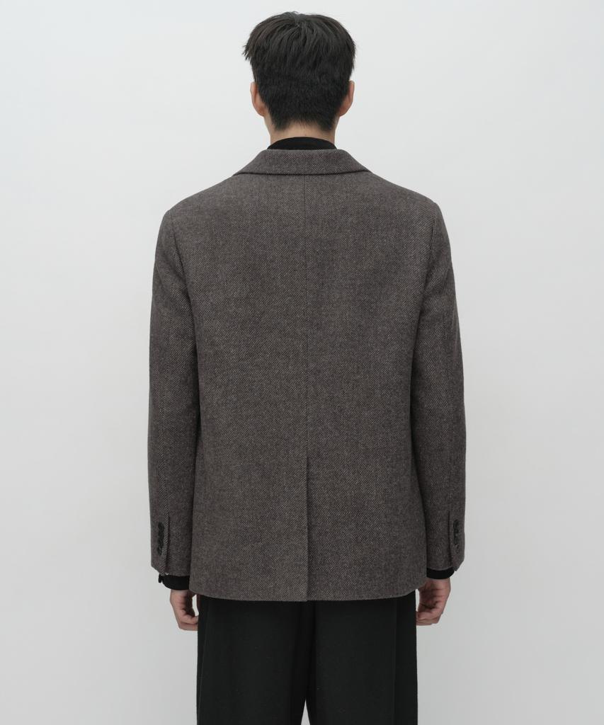 MUSINSA STANDARD [City Workers] Wool Blend Tweed Blazer [Brown]