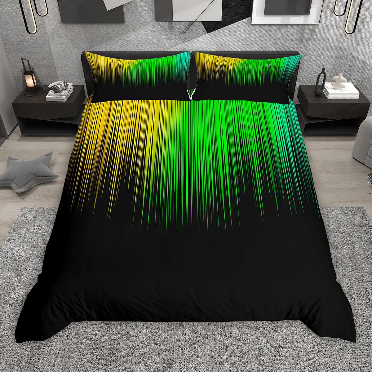 

Comforter Homewish Gradient Lines 2Pcs/3Pcs Neon Red Gray Cyan Bedding Set Black Green Blue Pink Comforter Set Comforter (quilt)-EU Single(135*200cm)3pcs