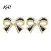 Versatile Alloy Ear Studs 1 Pair Sparkly Rhinestone Bow Knot Stud Earrings for Women, Faux Pearl Minimalist Ribbon Earrings, Statement Cubic Zirconia