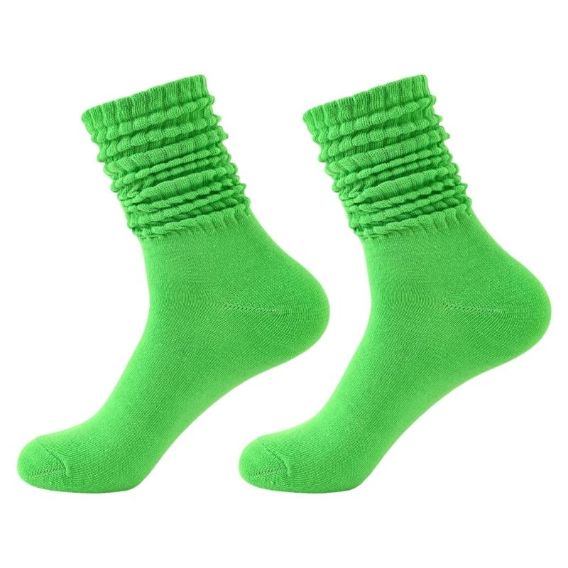 Calf Socks Slouch Socks Scrunch Stacked Socks Ribbed Knit Scrunchie Boot Socks for Women Girls