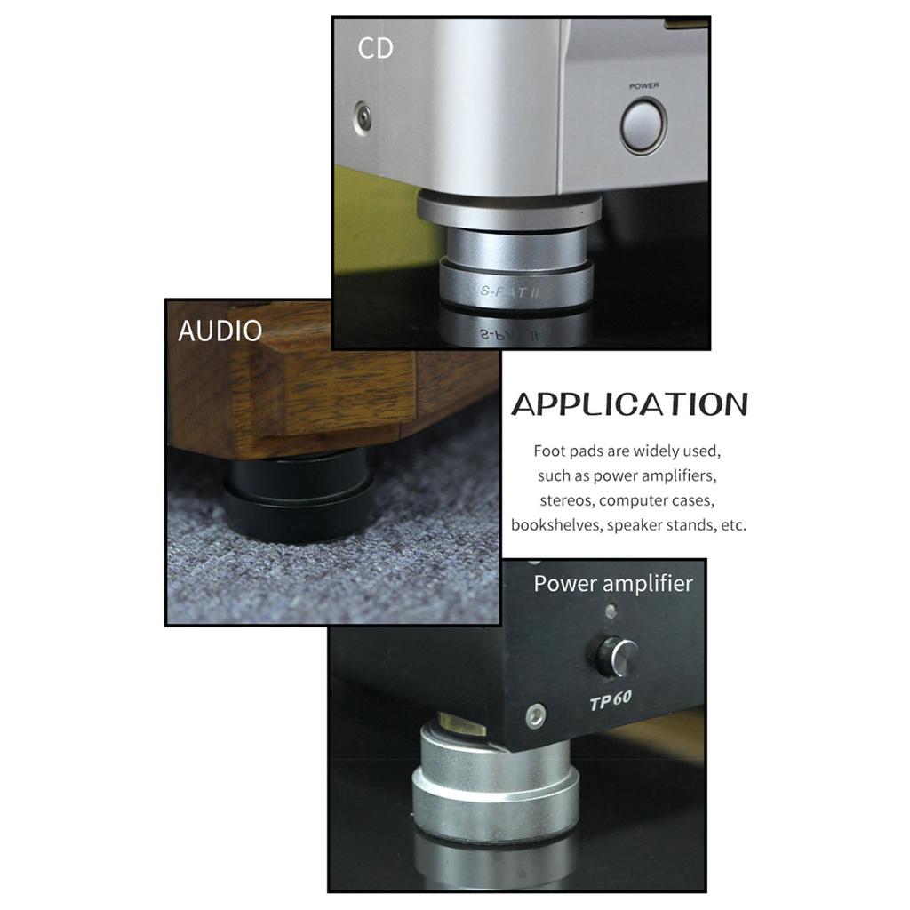 4pcs Solid Aluminum Alloy Shockproof Foot Nails Foot Pad for Amplifier CD Player
