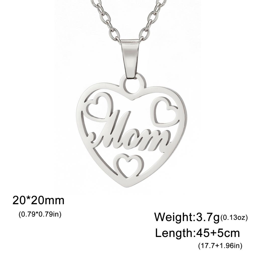 NANA MOM HOPE LOVE DREAM Pendant Stainless Steel Necklace Men and Women Fashion Valentine's Day Gift Jewelry Gift