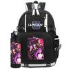 2Pcs/set Anime Printed Backpack with 750Ml Water Bottler for Teenager Student Girl Boy Large Capacity Waterproof Bookbag Gift