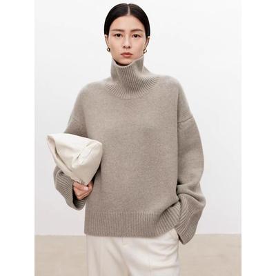 Thickened Turtleneck Cashmere Sweater Women's Loose Lazy Knit