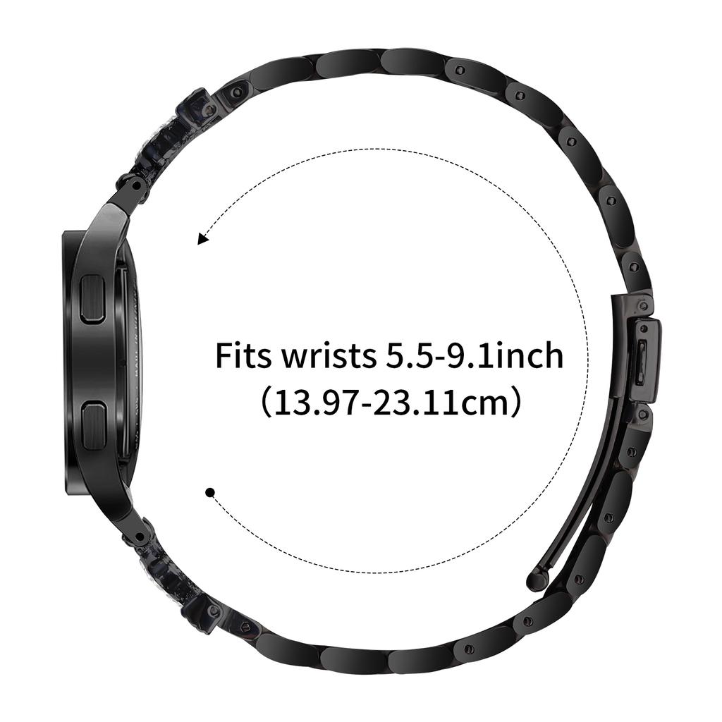 Metal Strap with Quick Release Connector for Samsung Galaxy Watch6 40mm/44mm/6 Classic 43mm/47mm Crown Shape Watch Band
