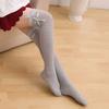 Women's Thigh High Socks Lolitas Gothic Over Knee Stockings Bow Lace Up Long Stockings Sweet Summer Ruffle Trim Socks