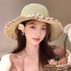 Foldable Wide Brim Straw Sun Hat for Women Summer UV Protection Lightweight Beach Vacation Gardening Cap