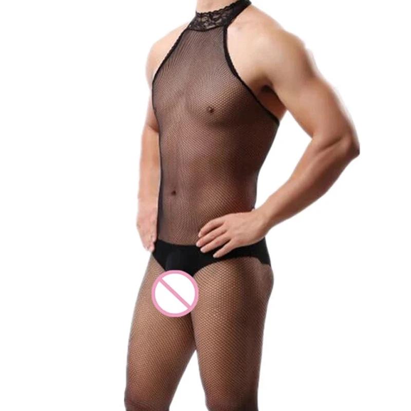 Männliche Fantasy Sex-Unterwäsche Gay Sissy Bodystockings Offener Schritt Jumpsuit Herren Erotische Lingerie Fetisch Bodysuit Männliches Sexy Kostüm