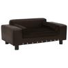Vidaxl Dog Sofa, Brown, 81X43X31 Cm, Plush And Faux Leather