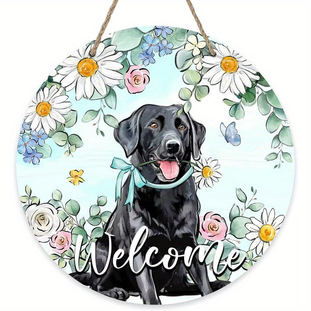 1pc 2d Flat Bolisom Welcomes Spring Summer Flowers Hummingbird Pygmy Lavender Round Wooden Sign - 20cm for Farmhouse Home Wall Decor