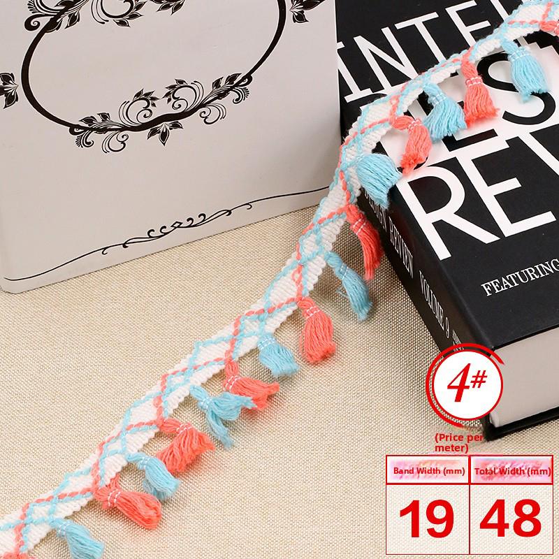 5 Meter Colorful Ethnic Style Curtain Decorative Tassel Lace Trim Upholstery Costume Fringe Trim Sewing DIY Accessories