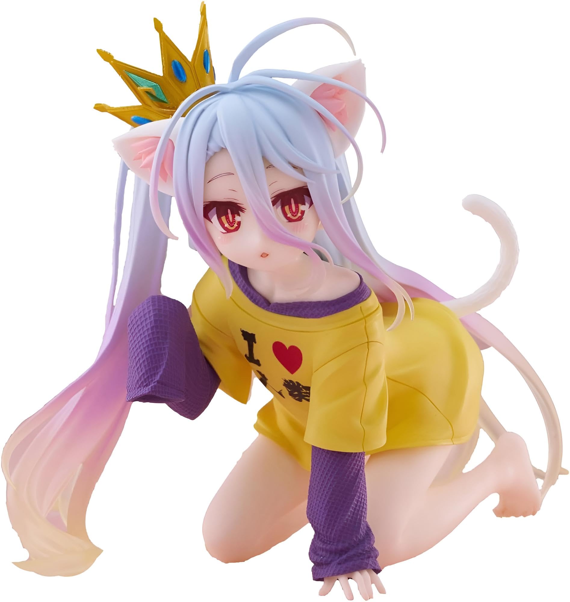 

No Game No Life Desktop Cute Figure Shiro Cat Ear T-Shirt Ver.