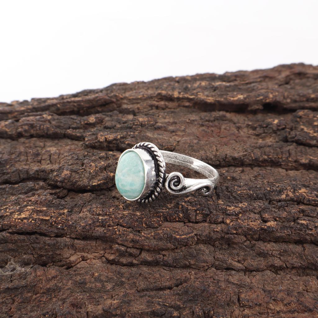Amazonite Jewelry, 925 Solid Sterling Silver, Handmade Attractive Ring, Boho Amazonite Gemstone Spiritual Ring For Women
