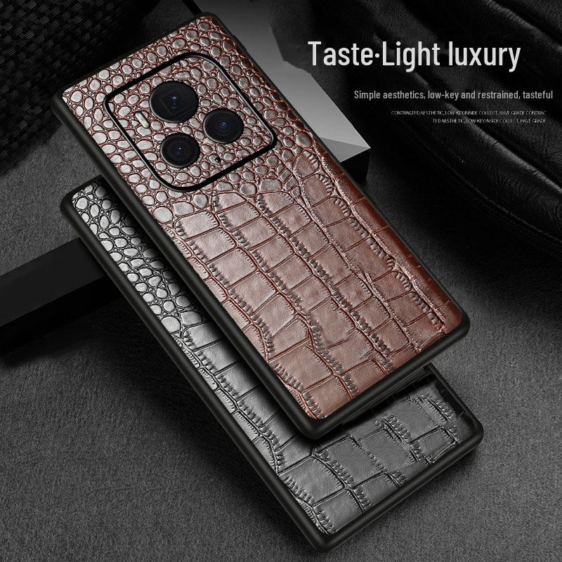 Honor Magic6 Ultimate Edition Lederschutzhülle - Krokodilmuster Vollständige Abdeckung für Magic6Pro