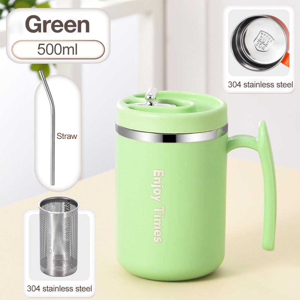 500ML Stainless Steel Coffee Mug With Handle Double Wall Insulated Coffee Cup With Lid And Tea Infuser Coffee Travel Mug Gifts