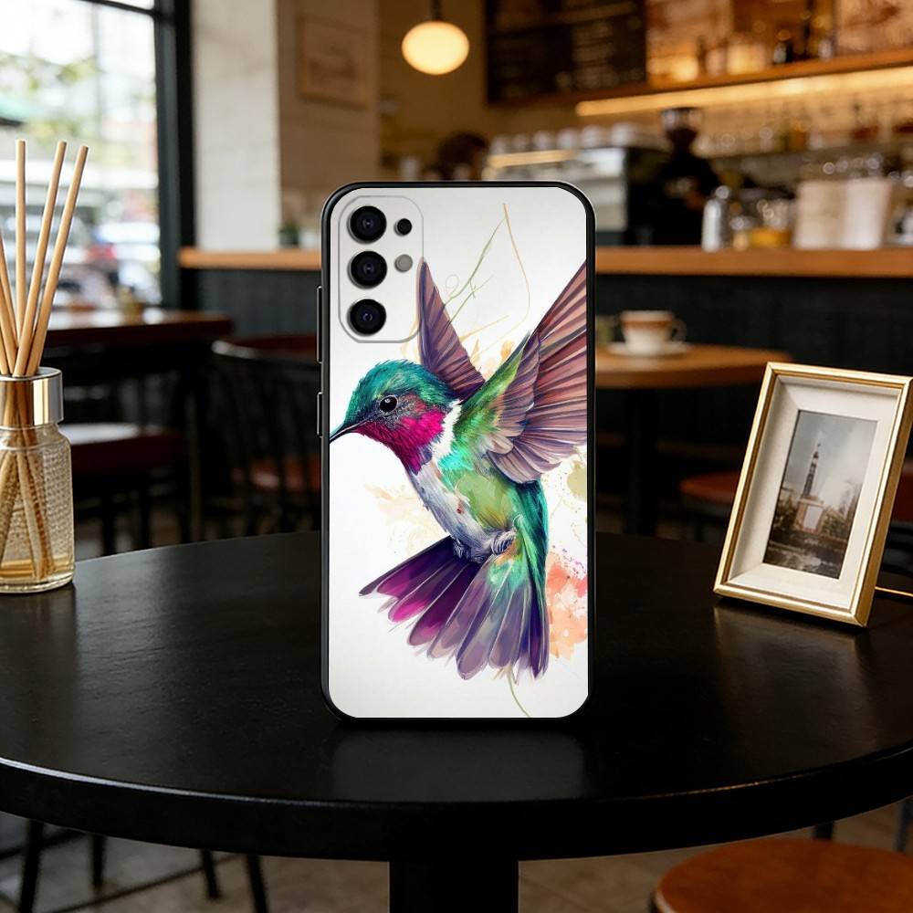 Colorful Bird Hummingbird Phone Case For Samsung S25,S24,S21,S22,S23,S30,Ultra,S20,Plus,Fe,Soft Silicone Black Cover