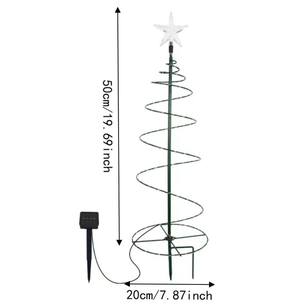 8 Modes Solar Iron Christmas Tree Lights LED Warm/Colorful Light Christmas Tree Decorative Lamp Luminous Ornament Landscape Lamp