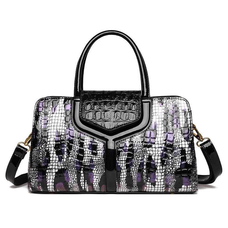 Women's Retro Crocodile Pattern Handbag - Large Capacity, High-End Shoulder & Crossbody Tote