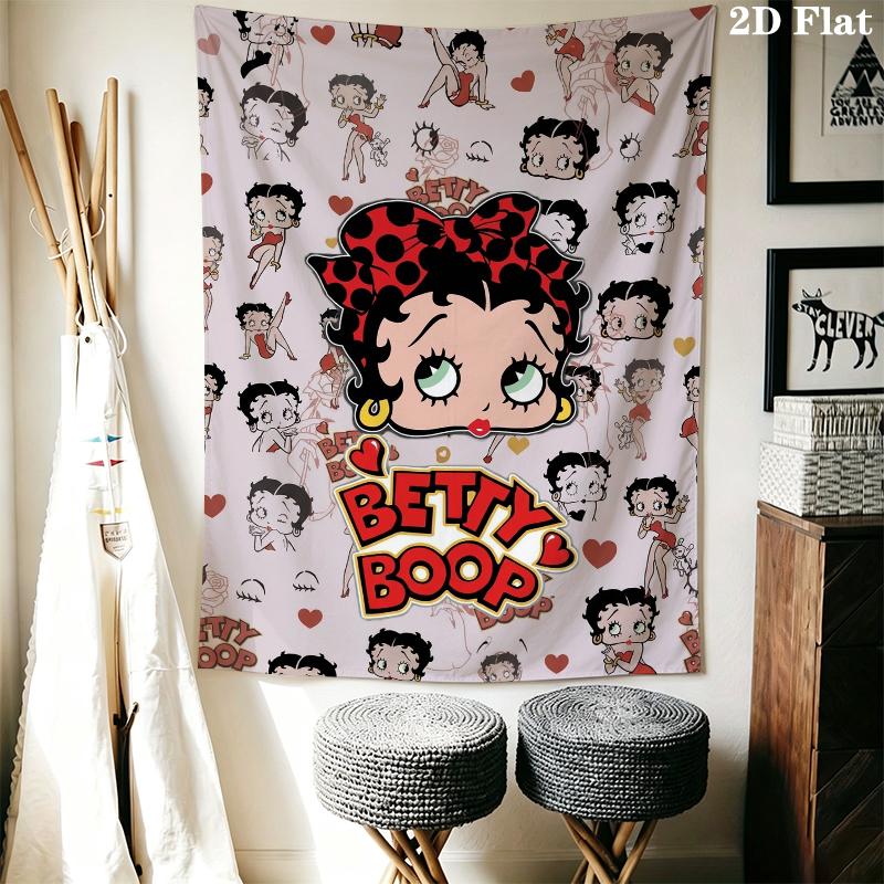 betty boop Wall Tapestry Aesthetic Wall Hanging Printed Fabric Blanket Decorative Tapestries for Bedroom Living Room Home Decor