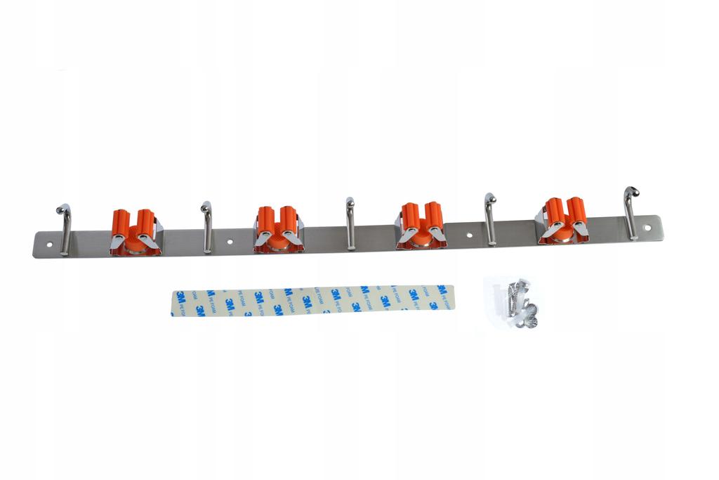 Hook Holder for Tools Brooms Rakes Mops Brushes - 4 Places