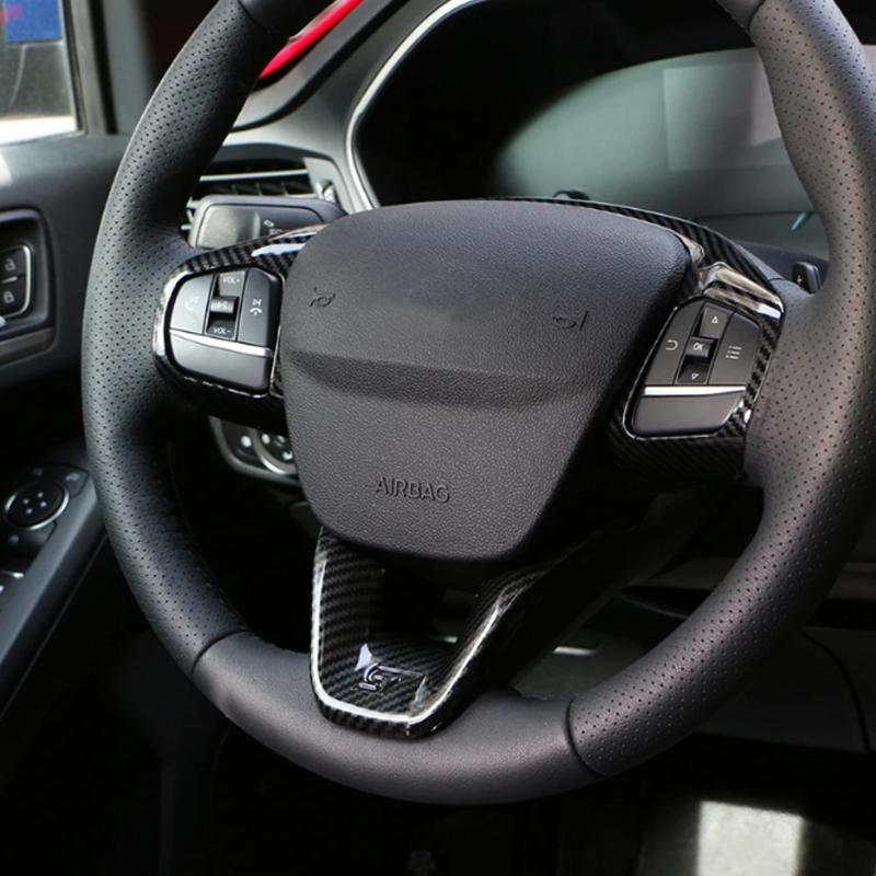 Car Steering Wheel Button Frame Cover Trim Interior Accessories For Ford Focus Kuga Escape 2019 -2022 Fiesta MK8 Bronco