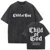 Vintage Washed Faith in God Christian Bible Verse Print T Shirts Men Womens Clothing Aesthetic Fashion Oversized Cotton Tshirt
