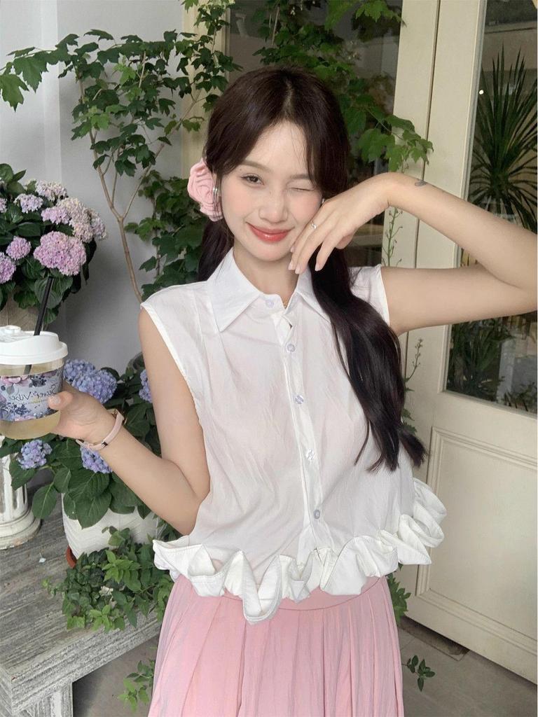 Elegant Summer Sleeveless Blouse & Long Skirt Set for Women - This Year's Popular Two-Piece