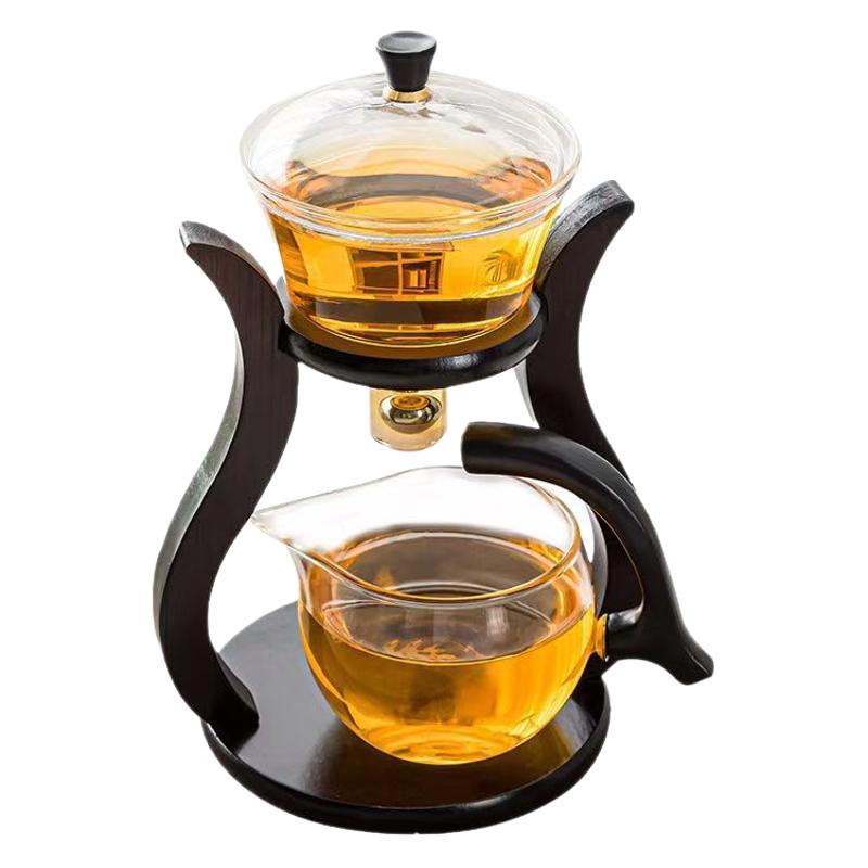 Lazy Kung Fu Tea Set: High Borosilicate Glass Automatic Tea and Water Separator with Magnetic Suction