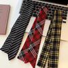 2025 Women's Plaid Tie Belt: American Retro Red & Black Color Block Style