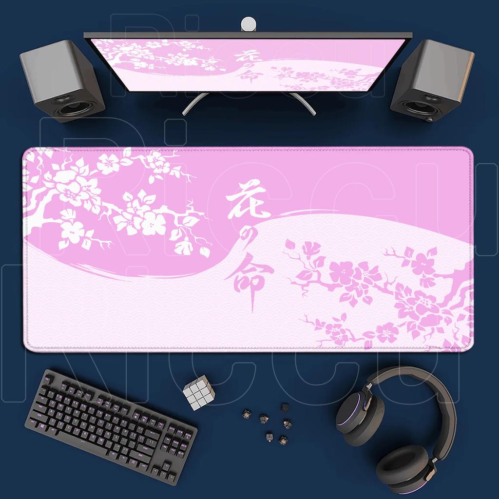Japanese Style Gaming Mouse Pad Kawaii Pink Sakura Table Pad xcm Large Size Carpet Art Design Keyboard Rug for Laptop Gamer
