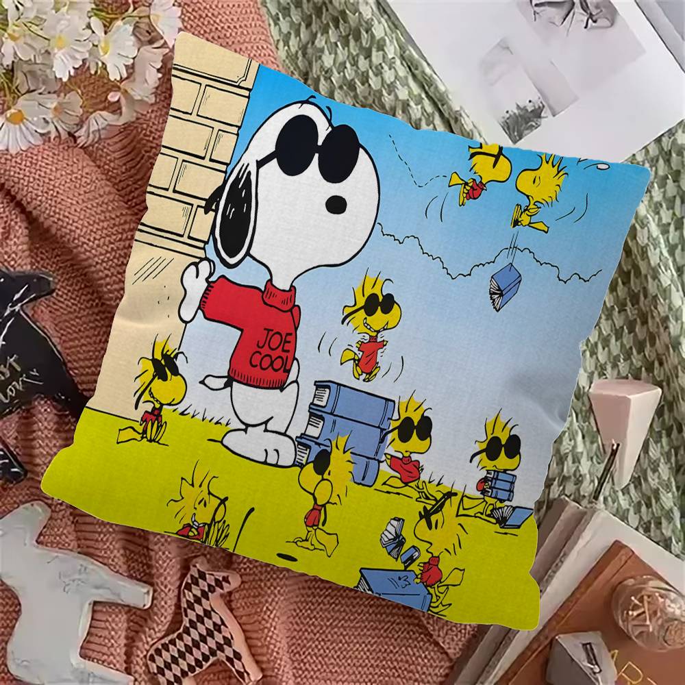 Cartoon SSnoopys Pillow Cushion Cover Pillowcase Living Room Sofa Home Decor Customized