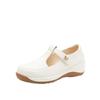 Not Tired Feet Women's Shoes Soft Sole Hollow Leather Shoes Women's Summer New Casual Thick Sole Velcro Slope Heel Single Shoes Women