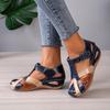 Fashion Women's Casual Wedge Sandals Closed Toe Hollow Out Faux Leather Shoes Comfort Summer Sandals Fashion Breathable Women's Sandals