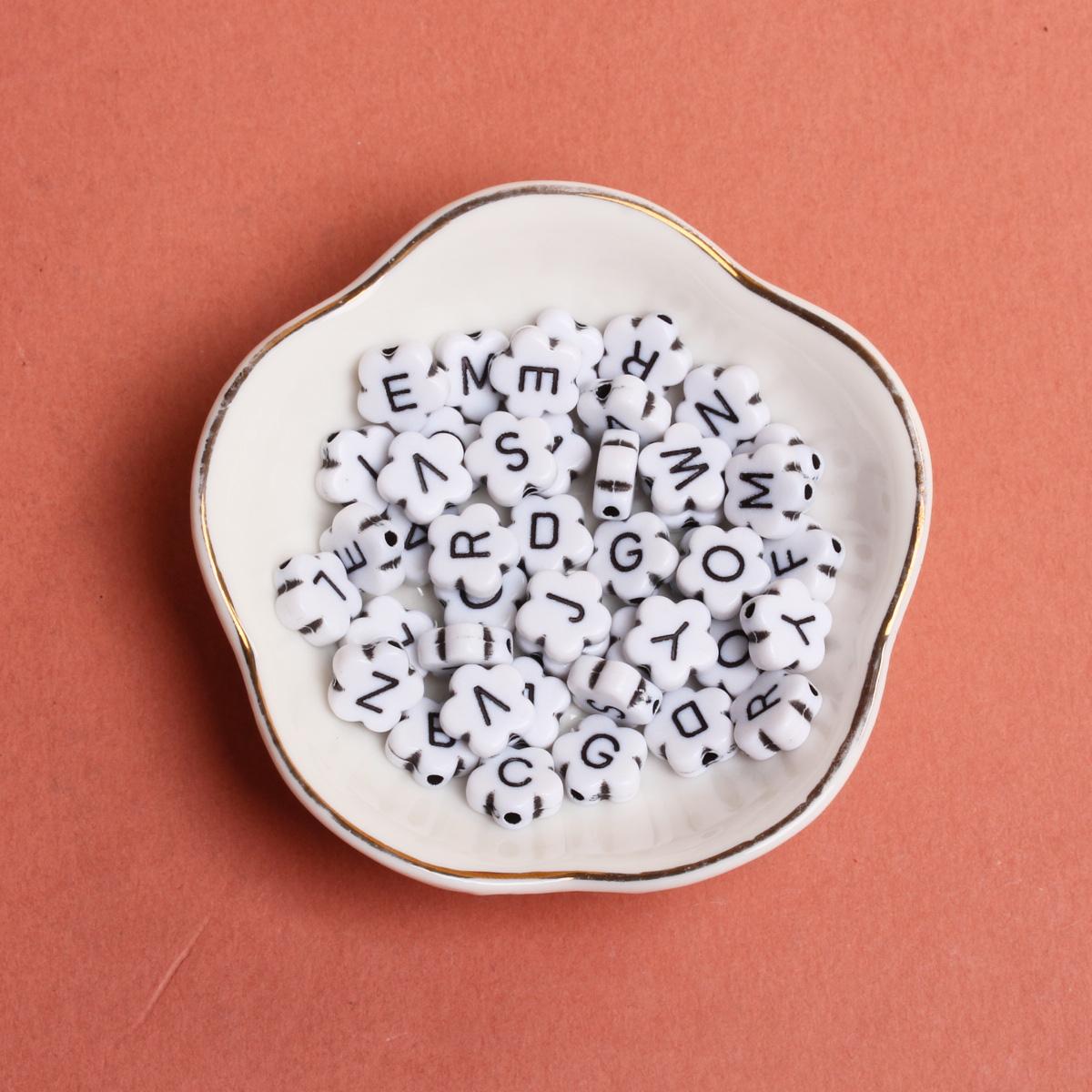 

Простые Модные Украшения Изготовление Ожерелье Браслет Буква Мода Сделай Сам Бусины с Буквами Цветок 9мм 20шт Ручная работа Акриловые Рассыпные Бусины Аксессуары для Бисероплетения