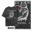 G55 Back Print Cotton Cool Cat Graphic Men T-shirt | Acid Washed Streetwear Big Size Vintage O-neck Men's Tee Tshirt