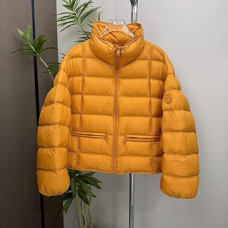 Ribs stand-up neck down jacket women's short style, winter fashion scissors style warm bread jacket tide