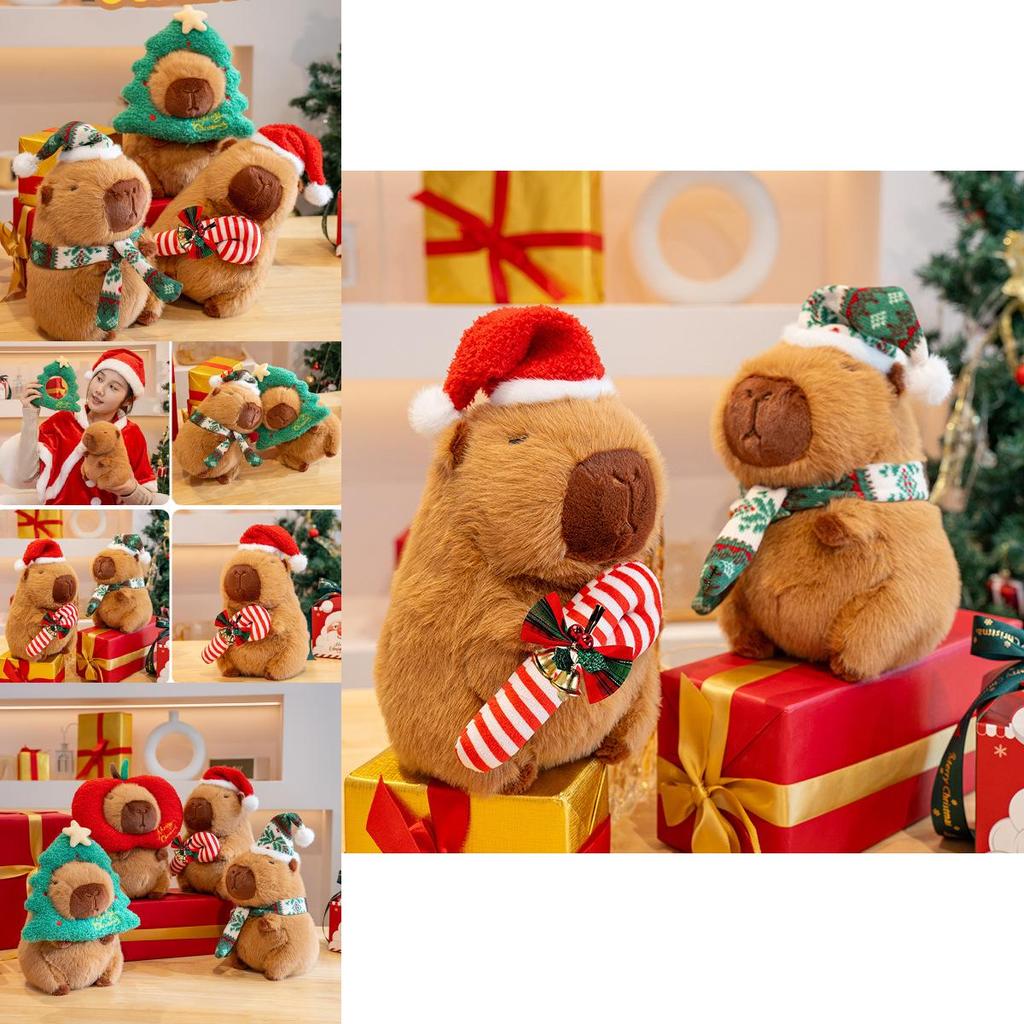 Adorable Christmas Series Capybara Plush Toy For Kids Featuring Soft Pp Cotton Filling And Cute Designs