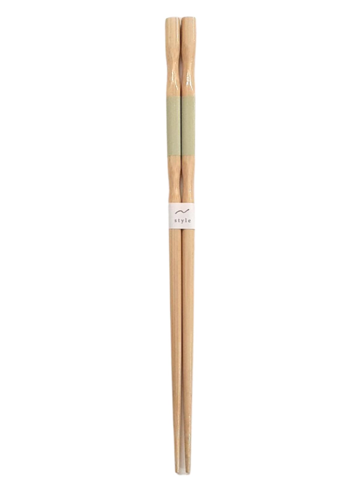Aoba Made in Natural Easy to Charming Dishwasher Safe Chopsticks, Japan, Bamboo, Hold, Design, 22.5cm, Green, зелёный