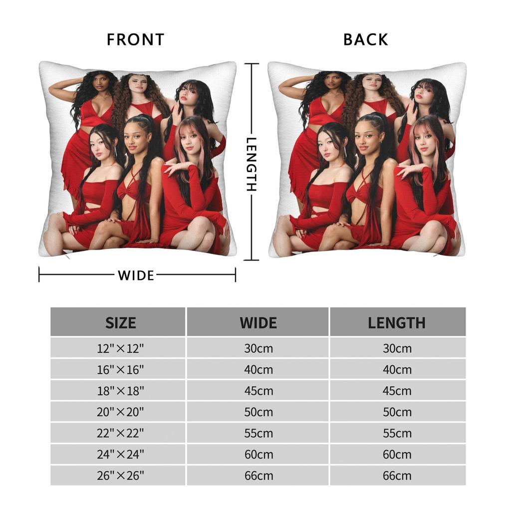 New Kpop Style Girls Katseyes Pillow Cover Comfy Cushion Cover Vintage Pillow Case For Sofa Car Home Decor