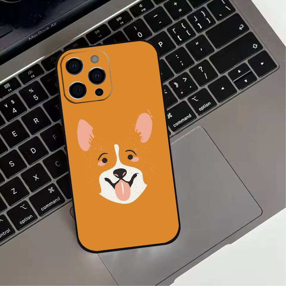 Cute corgi dog  Phone Case For iPhone 17,16,15,14,13,12,11 Plus,Pro Max,XS,Soft Silicone Black Cover