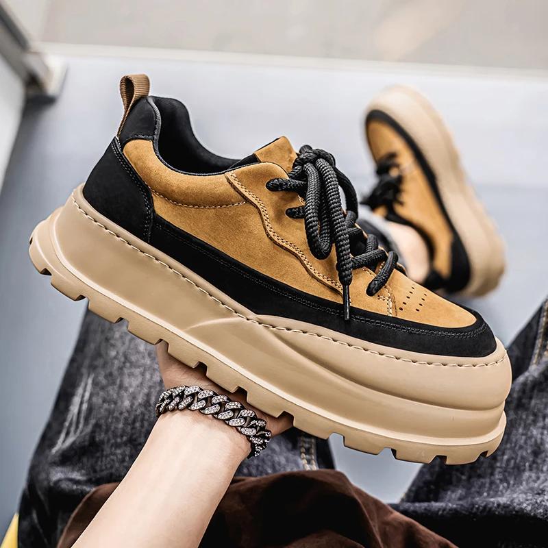 Loafers Casual Sneaker Thick Bottom Men's Sneakers Fashion Sports and Leisure Wear-resistant Shoes for Men Soft and Comfortable