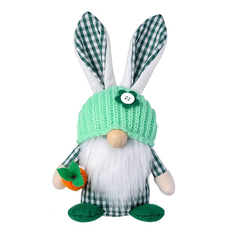 Chaoya Easter Fabric Faceless Bunny Couple Dolls Knitted Hat Decoration Figurines