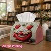 1pc, 2d Flat Printing, Tissue Box Strawberry Clown Face Pattern Printed Tissue Box, Suitable for Home, Kitchen, and Car Decoration, Tissue Dispenser, 