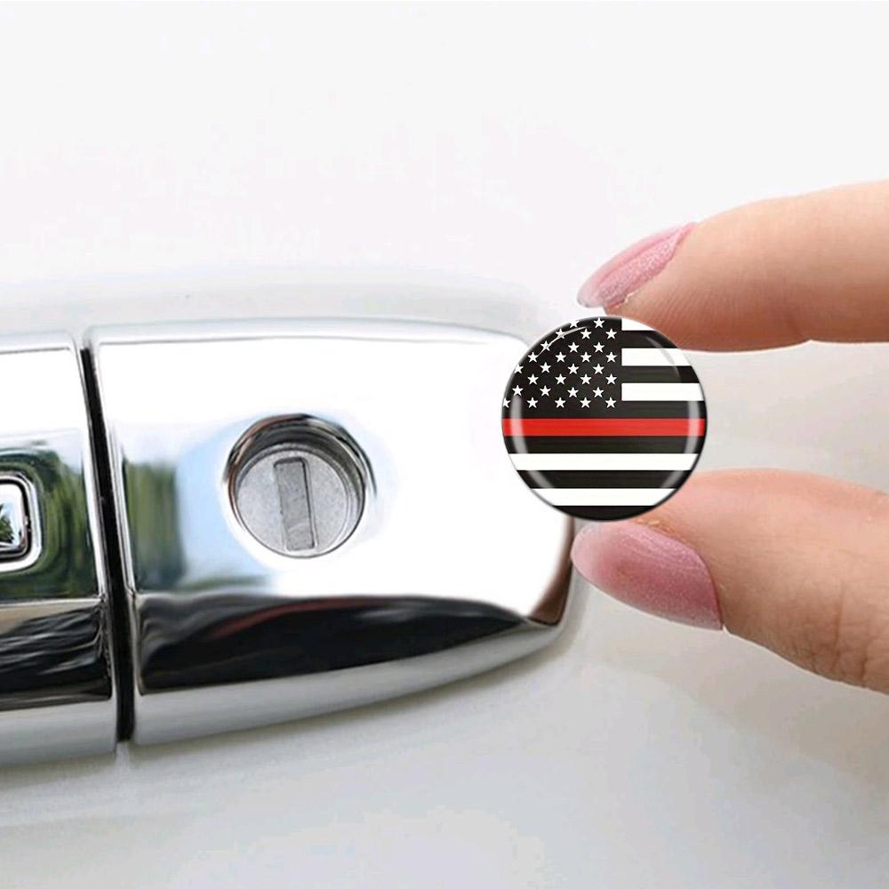 4pcs 20mm American Flag Car Door Lock Keyhole Stickers Decal Car Door Lock Protector Decorative Covers Car Exterior Accessories