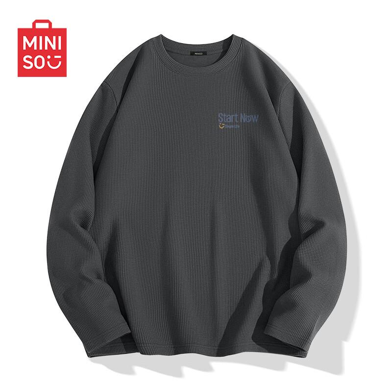 MINISO Men s Waffle Texture Long-Sleeve T-Shirt 3XL