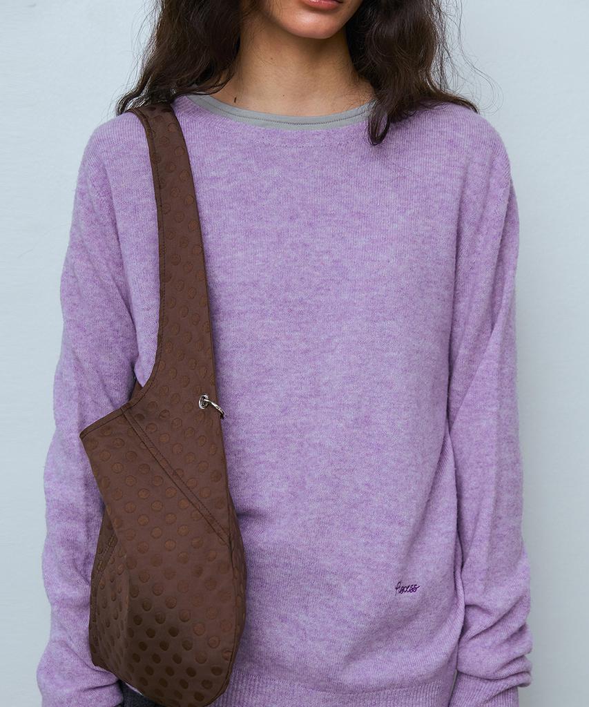 PISCESS Basic Wool Knit Top_Melange Purple