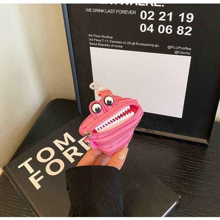 New Trendy Personalized Monster Storage Bag - Mini Cute Compact Zipper Pendant Pouch, Portable Hanging Decoration